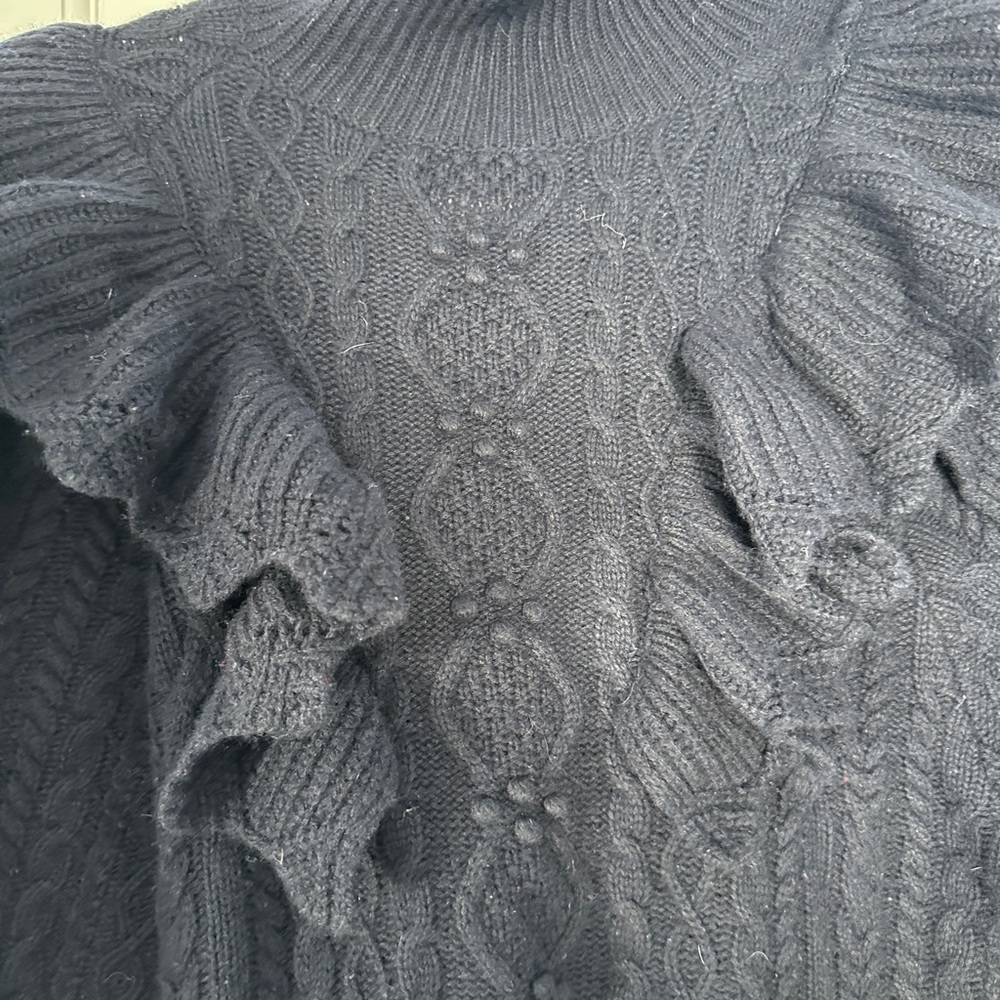 Autumn Cashmere Victorian Cable Knit Ruffled Sweatee - Picture 7 of 16